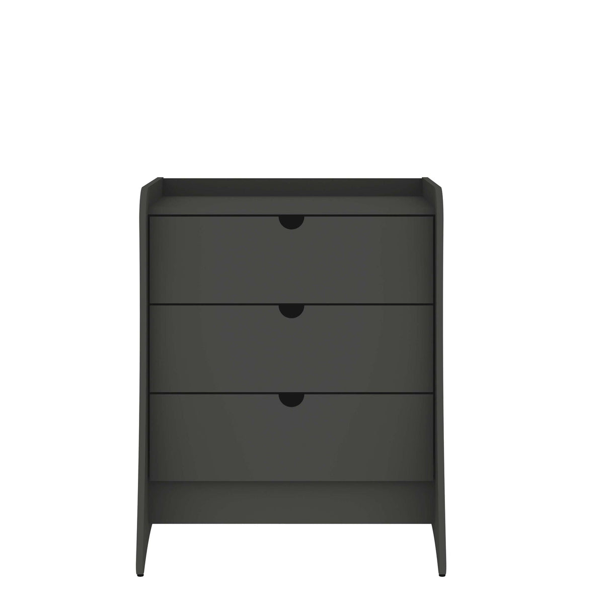 Nightstand with 3 drawers in dark gray, accent nightstand with quiet glide on Tampa Home & Garden Store