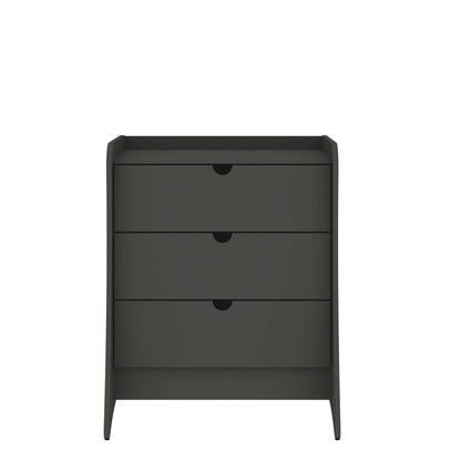 Nightstand with 3 drawers in dark gray, accent nightstand with quiet glide on Tampa Home & Garden Store