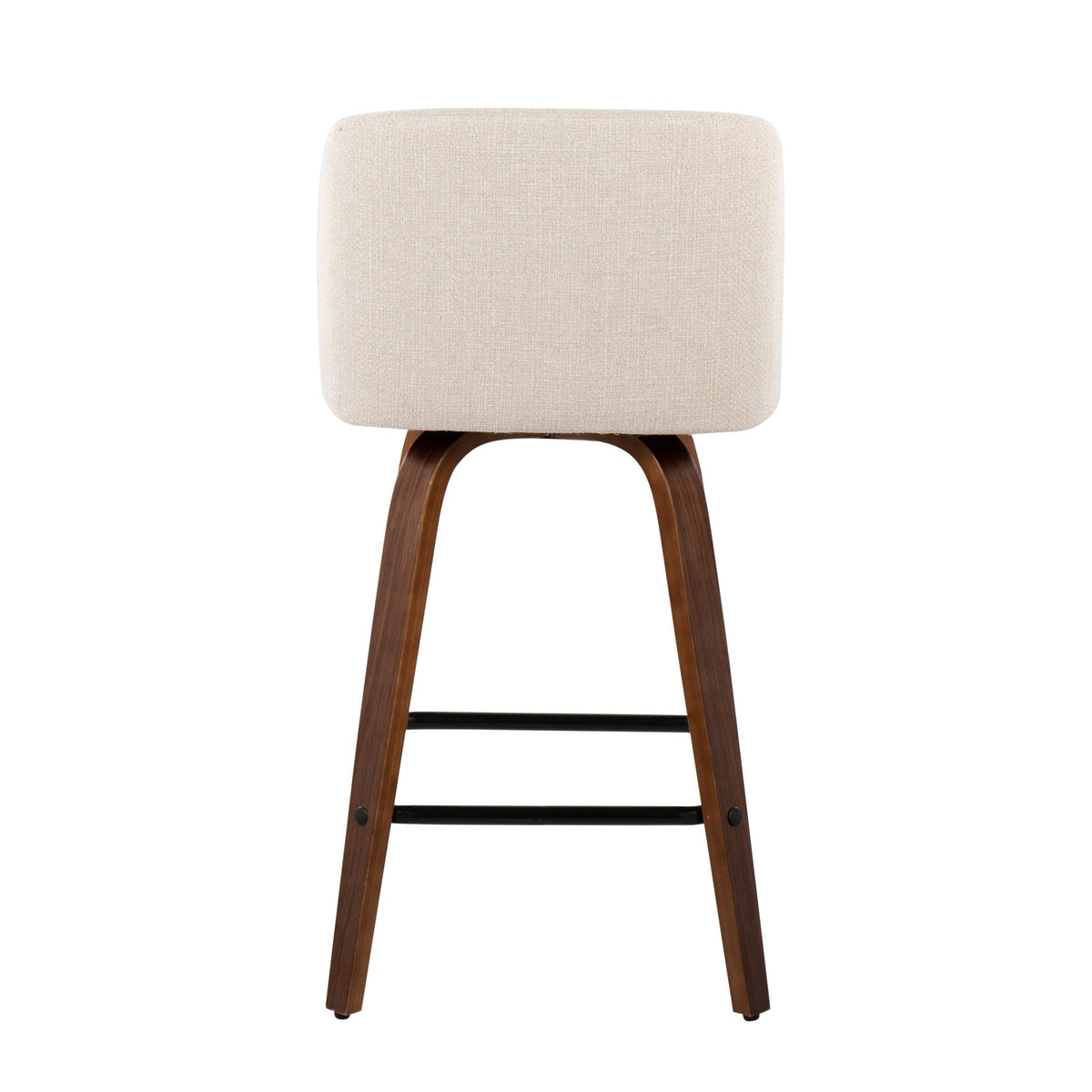 Toriano counter stools beige fabric with curved wood legs and square footrest HouseOfZazla on Tampa Home & Garden Store