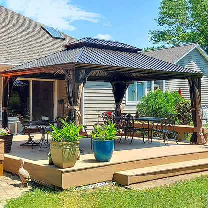 12 X 16 Aluminum Hardtop Gazebo With a Canopy