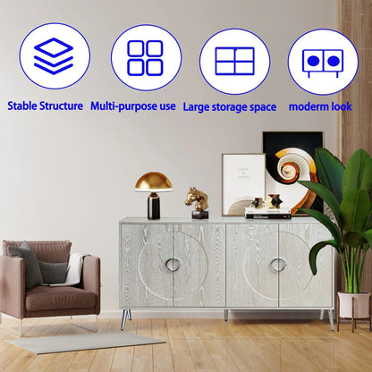 Modern lacquered four-door wooden sideboard with circular panel doors Unique Piece Furniture on Tampa Home & Garden Store