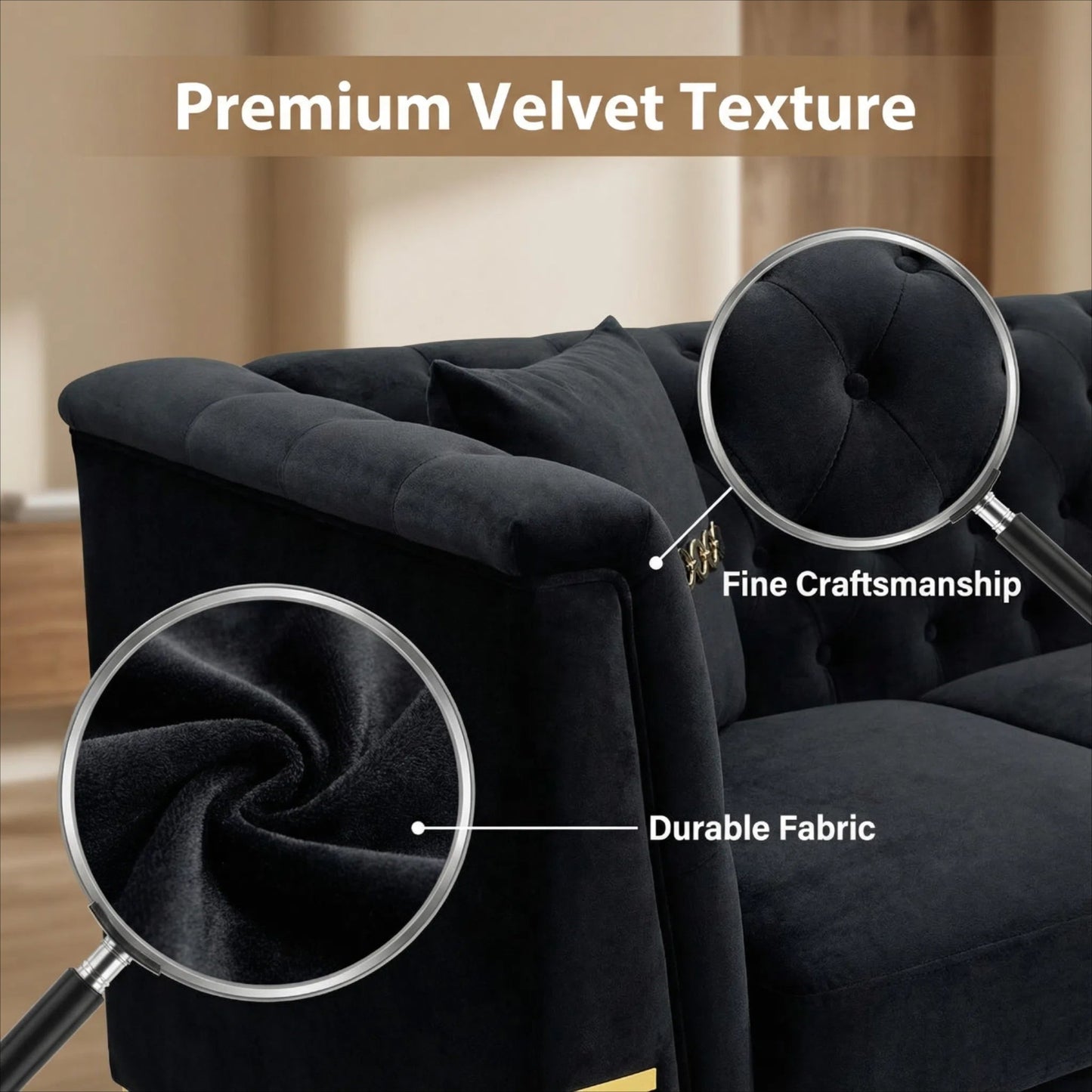 Contemporary Faux Sherpa Sofa and Two Pillows