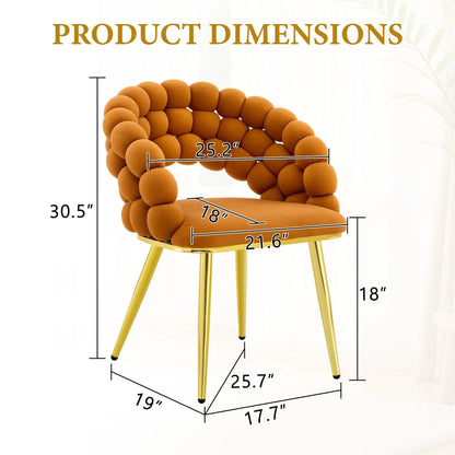 Puffy Bubble Ball Chain Dining Chairs Set of 2