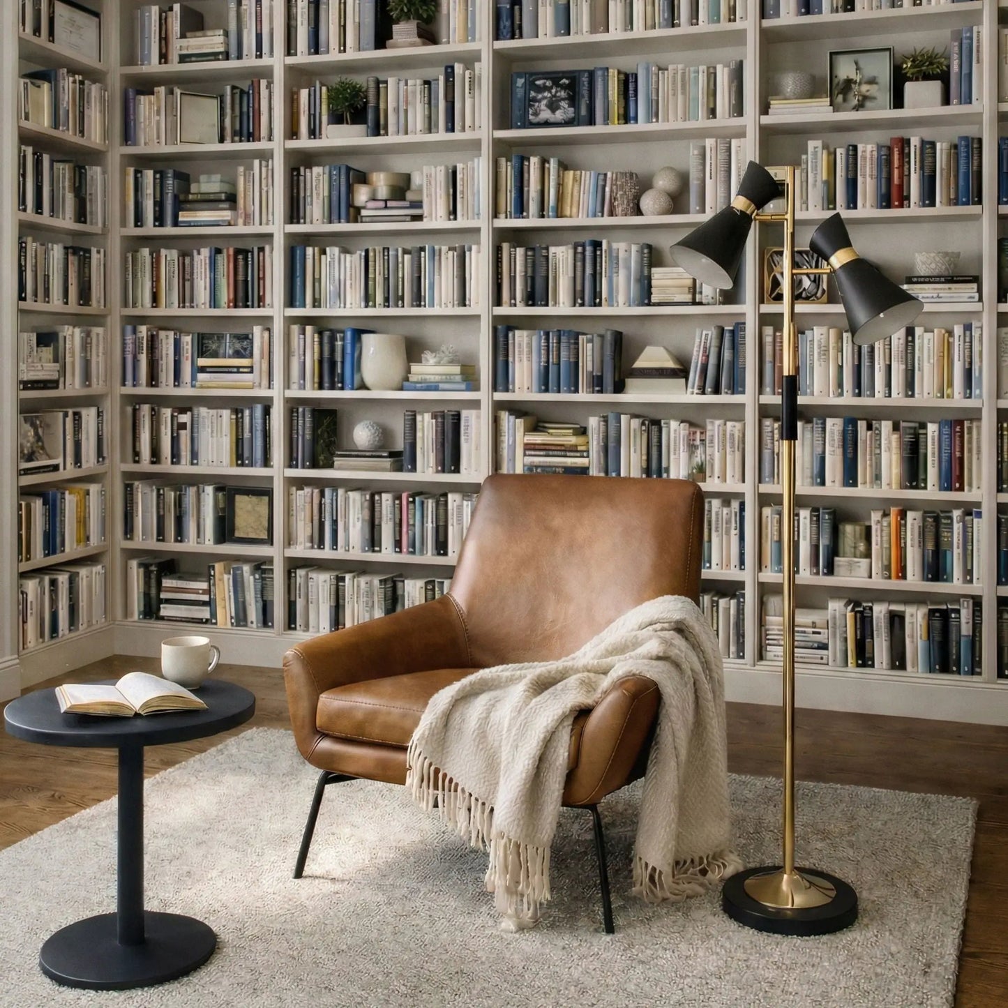 Axis Floor Lamp and 4 Way Switch Black Gold