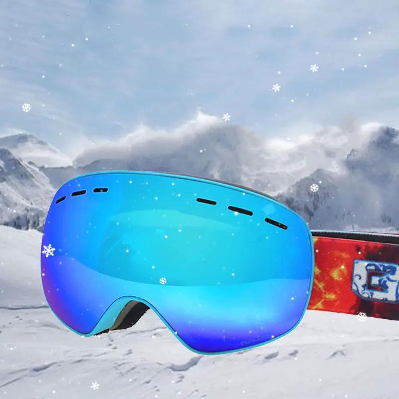 Children's ski goggles FLIPSTYLEZLLC blue mirrored lens with red patterned strap on Tampa Home & Garden Store