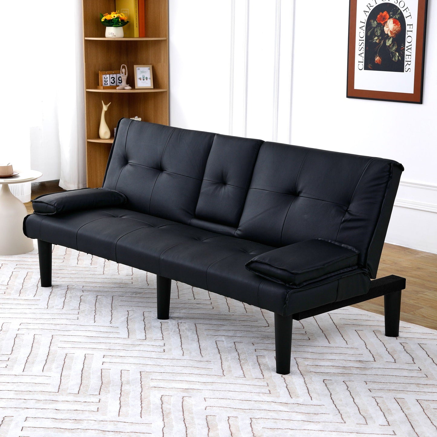 Compact Foldable Sofa Bed and Cup Holder