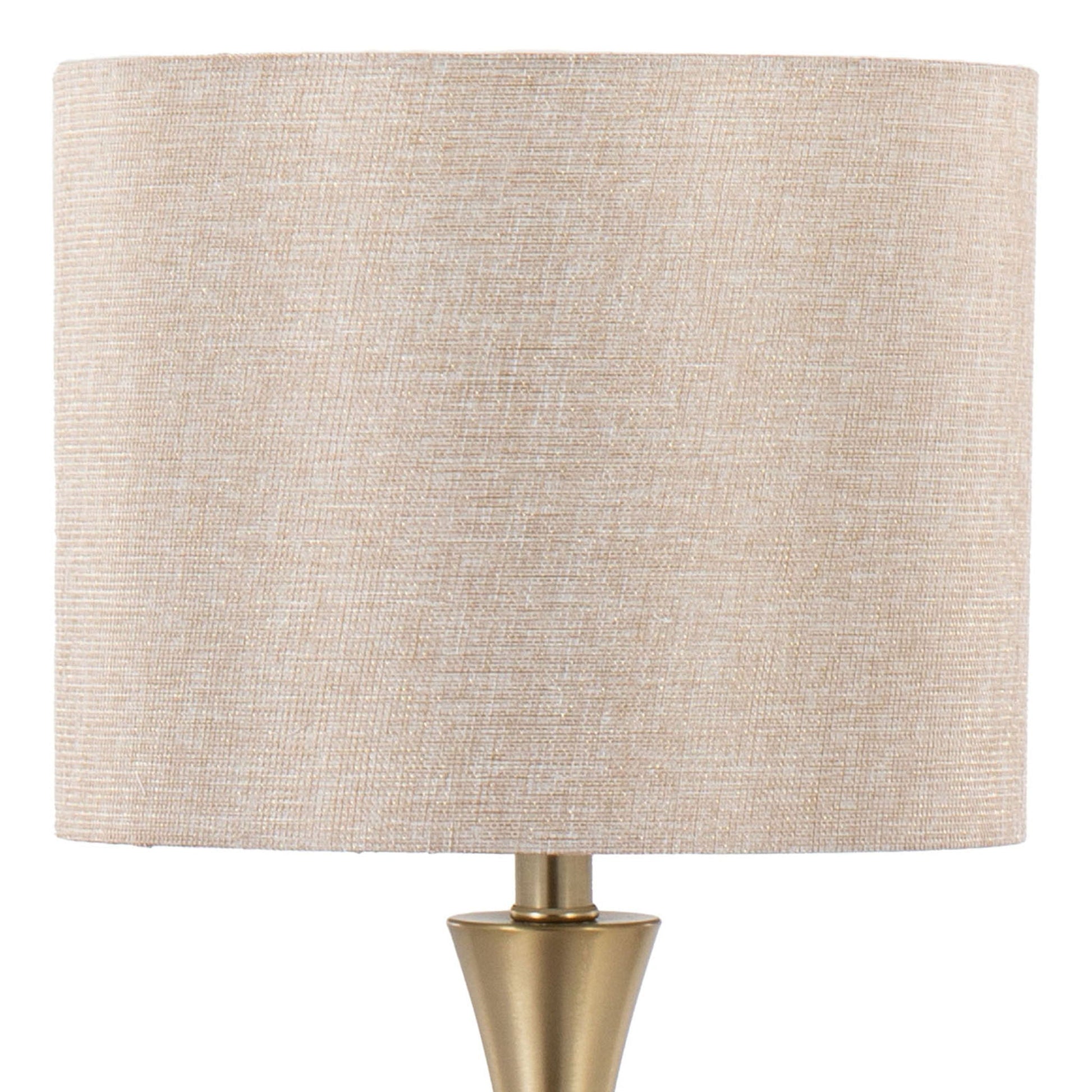 Lenuxe contemporary table lamp set of 2 with beige linen shades and brass bases HouseOfZazla on Tampa Home & Garden Store