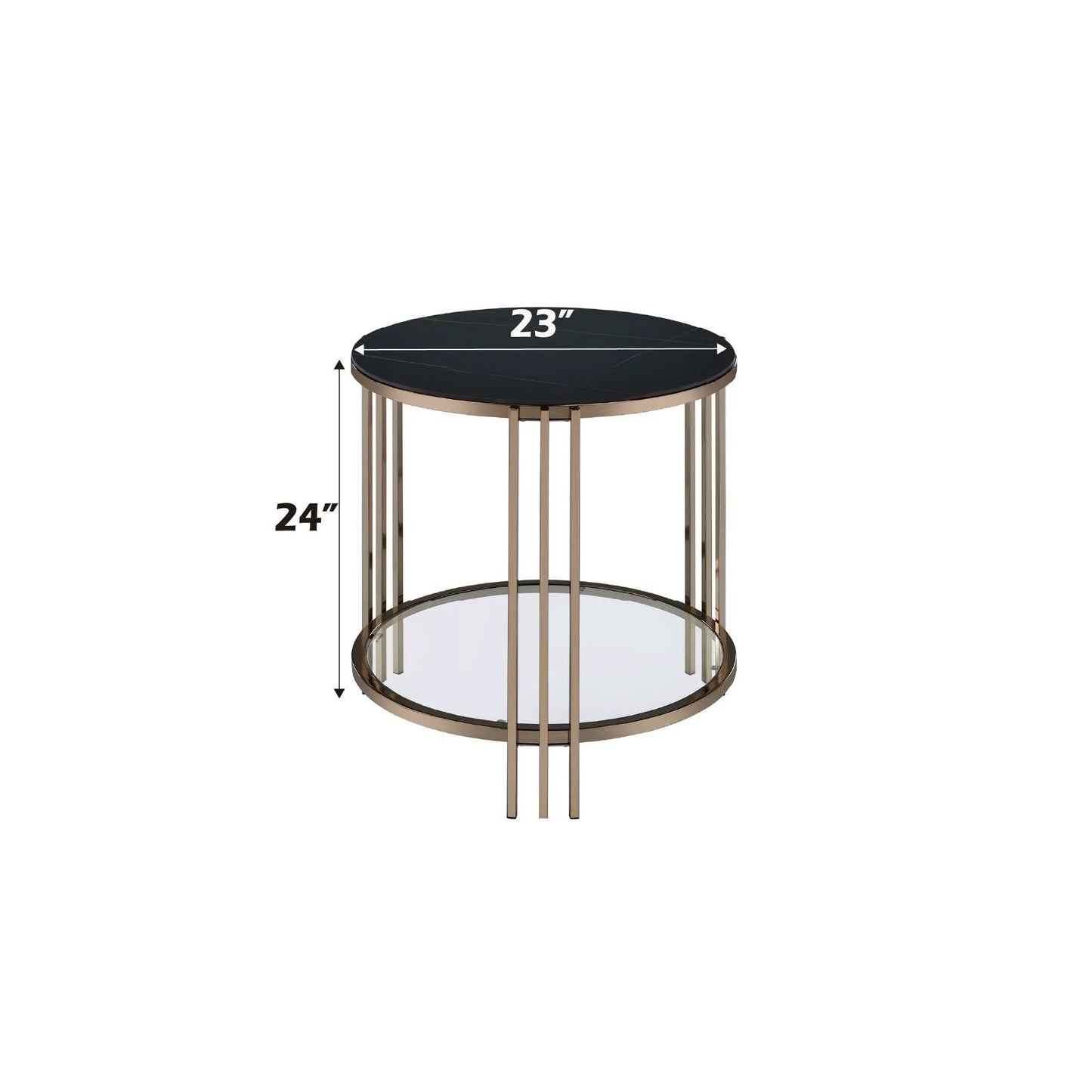 Abisha Sintered Stone Round Table and Frame