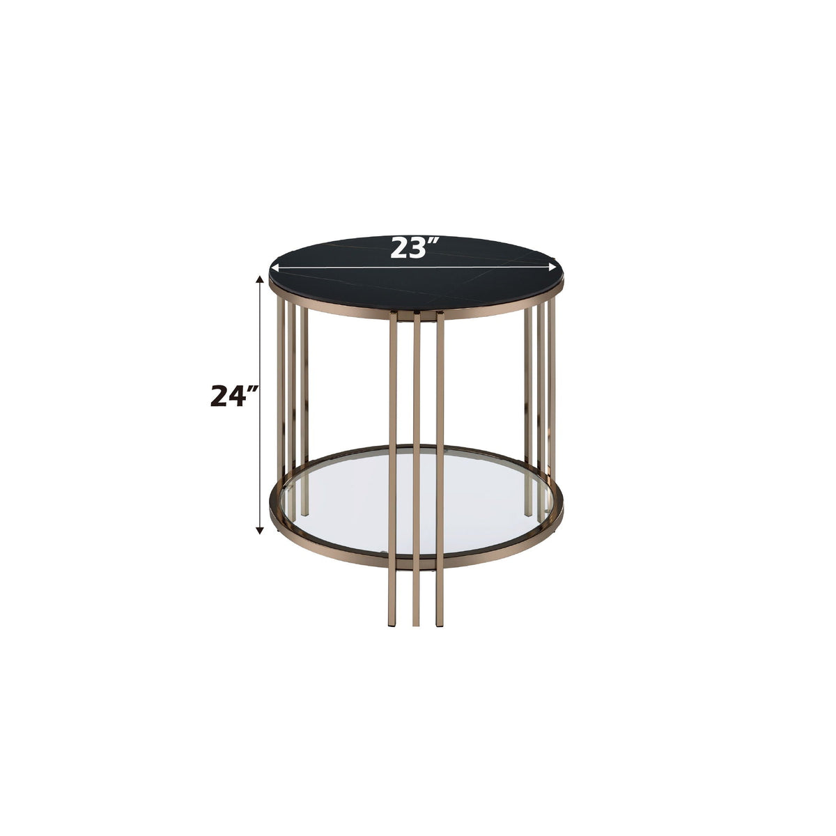 Abisha coffee table with black sintered stone top and lower shelf 23in 24in high HouseOfZazla on Tampa Home & Garden Store