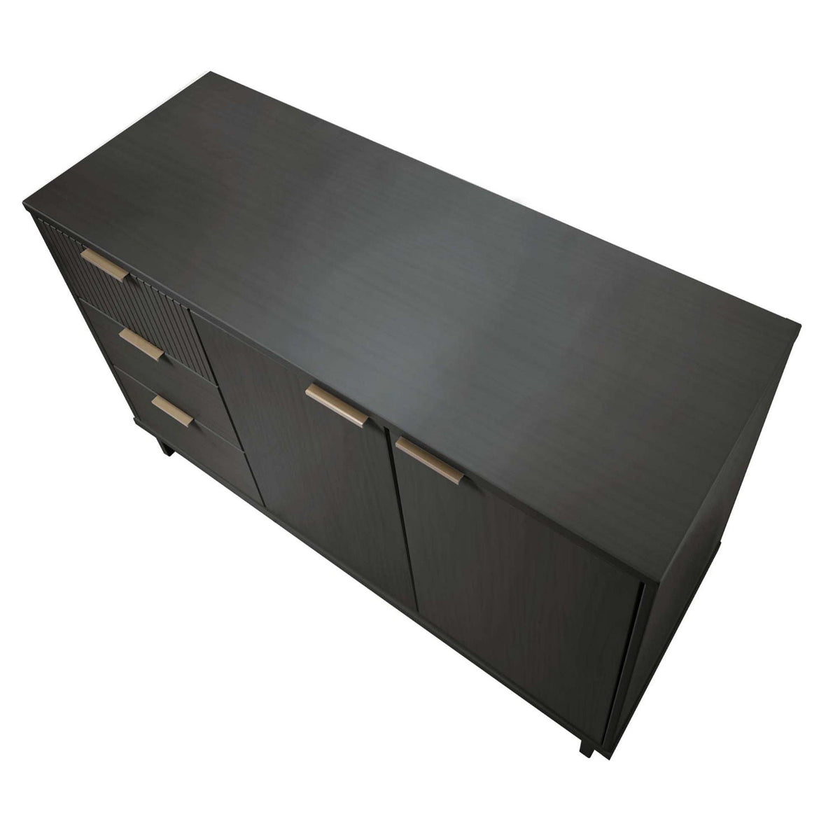 Granville sideboard with full-extension drawers in dark espresso wood, light wood pulls on Tampa Home & Garden Store