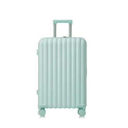 Mint green hard-shell spinner luggage with telescoping handle and four wheels on Tampa Home & Garden Store