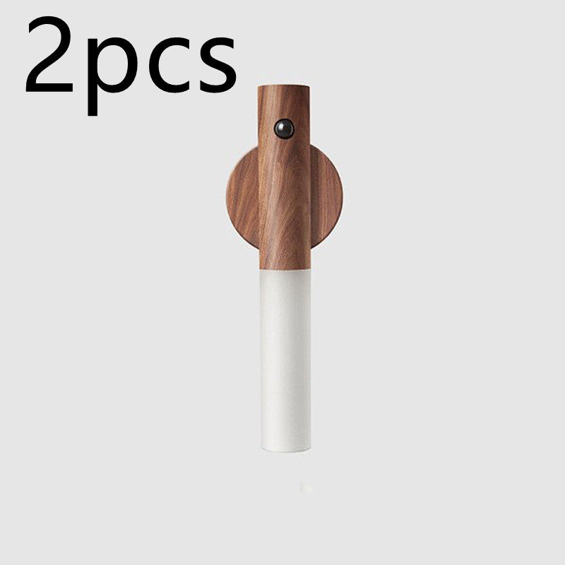 PIR Motion Sensor Night Light Magnetic wooden LED wall lamp rechargeable, UpTrend Deals, 2pcs on Tampa Home & Garden Store