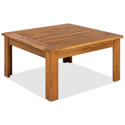 GO 4-Piece Outdoor Acacia Wood Sofa Set coffee table with slatted top and square legs on Tampa Home & Garden Store