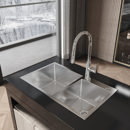 New Double Bowl Sink and a Brushed Nickel Finish