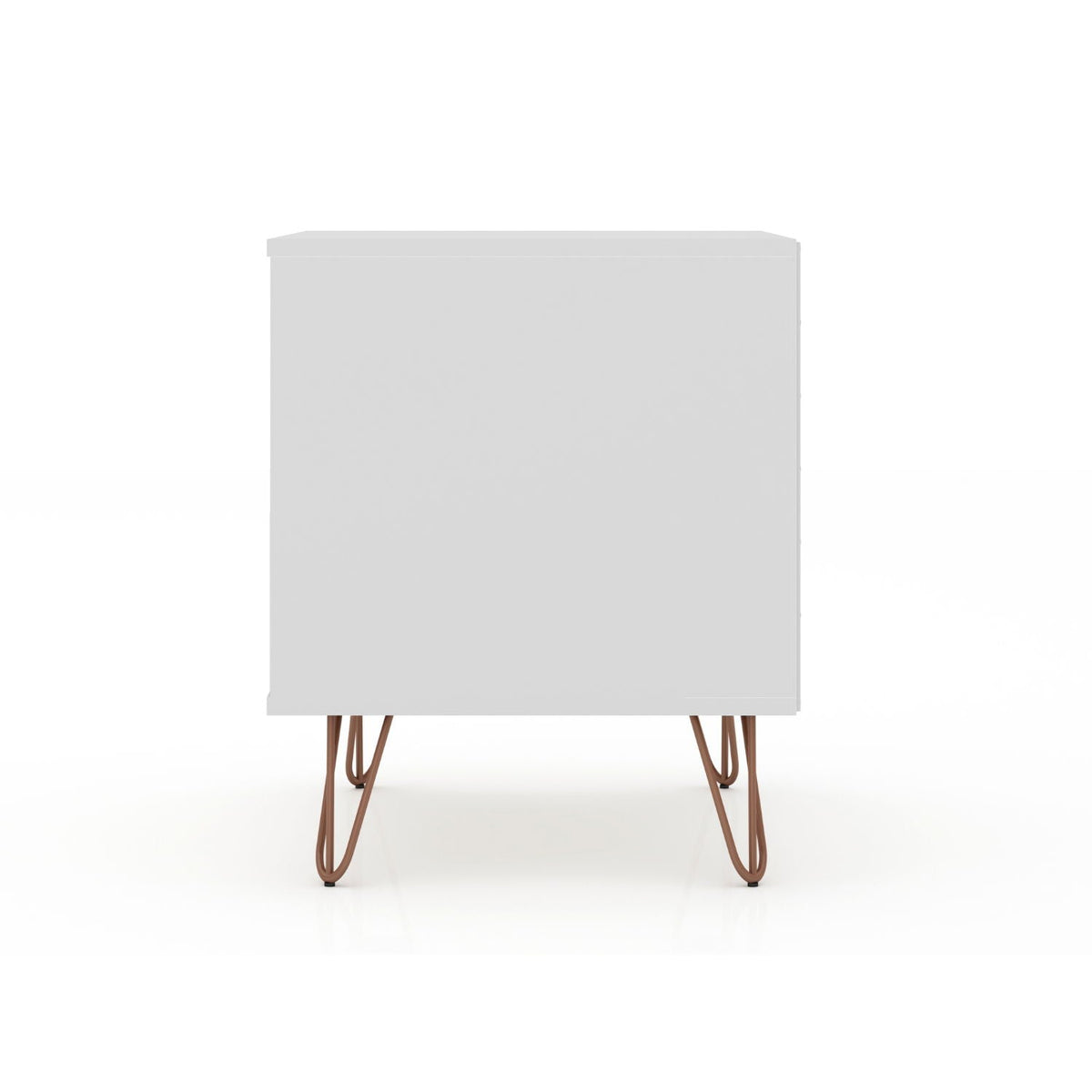 White 2-drawer accent nightstand with copper hairpin legs by HouseOfZazla on Tampa Home & Garden Store