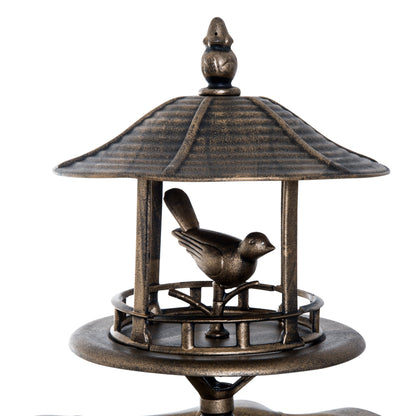 Outsunny bronze 3-in-1 garden bird bath pedestal with bird feeder and planter on Tampa Home & Garden Store