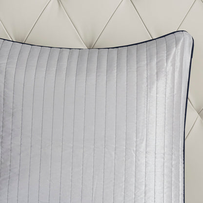 12 Piece Cotton Comforter Set for a Navy Cal King