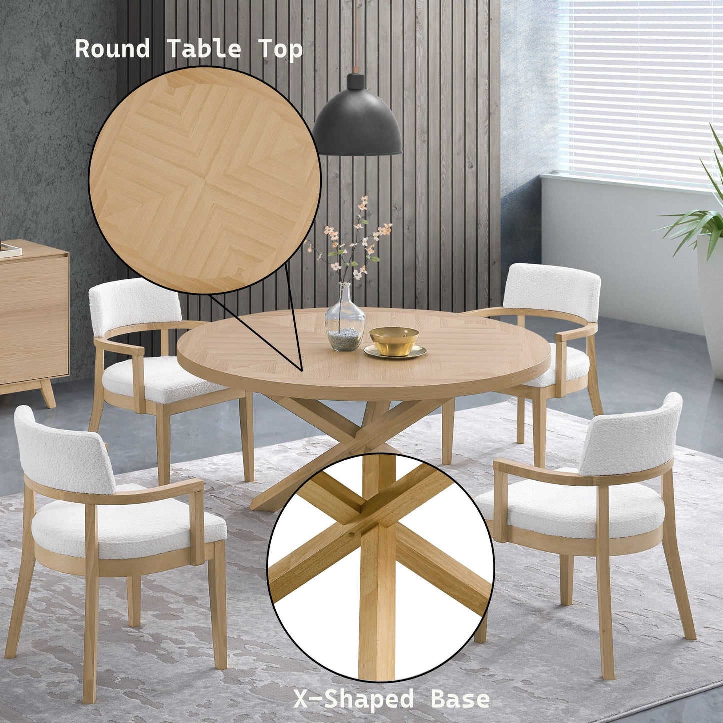 Kasem Round Table and Matching Chair Set