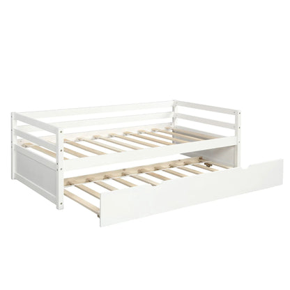 Twin Daybed with Trundle Frame and Solid Pine