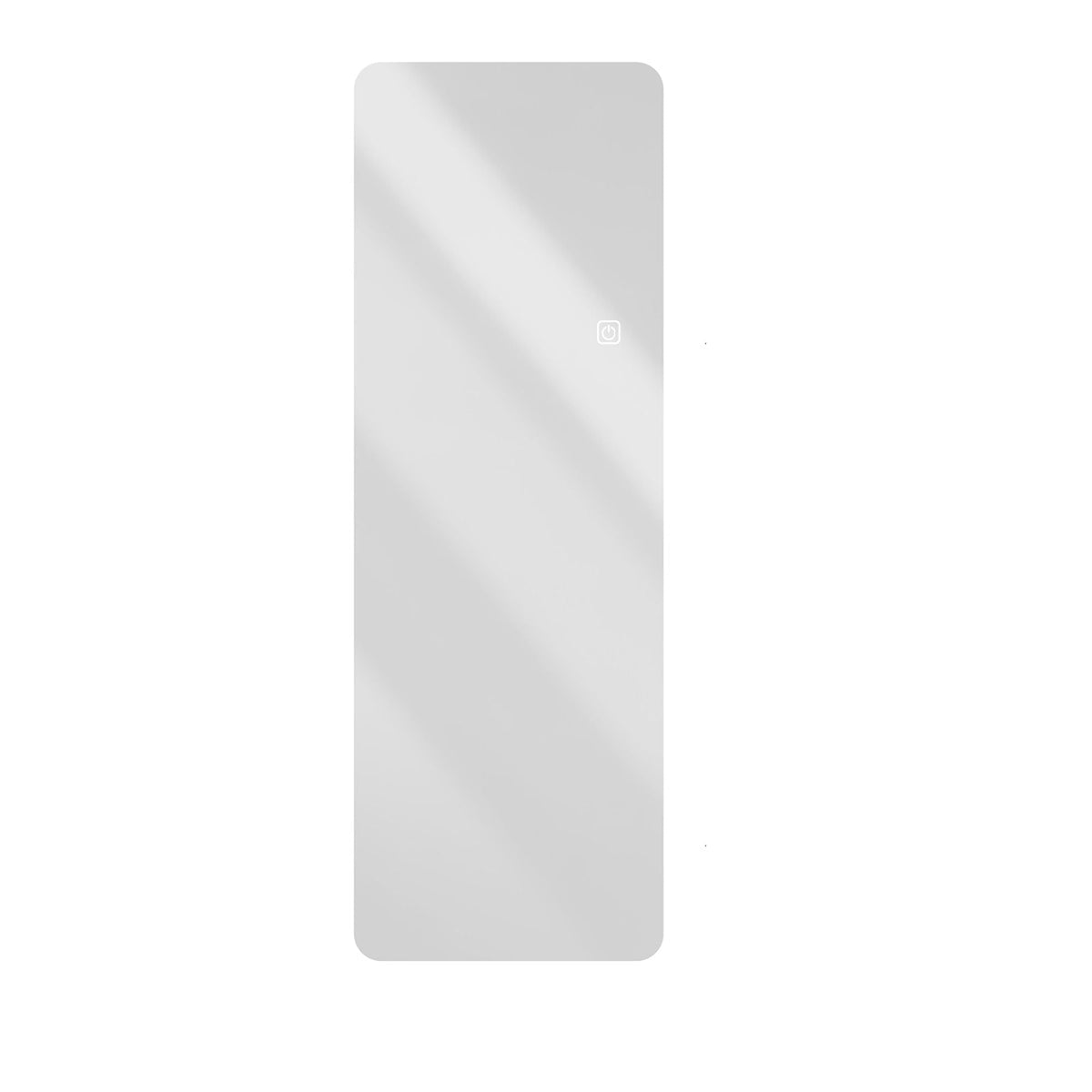 Wallmounted full-body mirror in silver with rounded corners and dimming light icon HouseOfZazla on Tampa Home & Garden Store