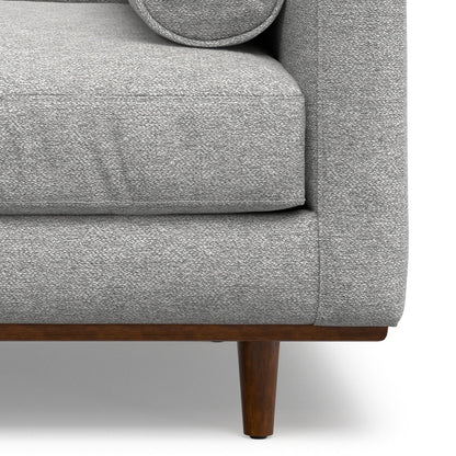 Wide Arm Chair with Removable Cushions gray textured fabric with wooden legs HouseOfZazla on Tampa Home & Garden Store