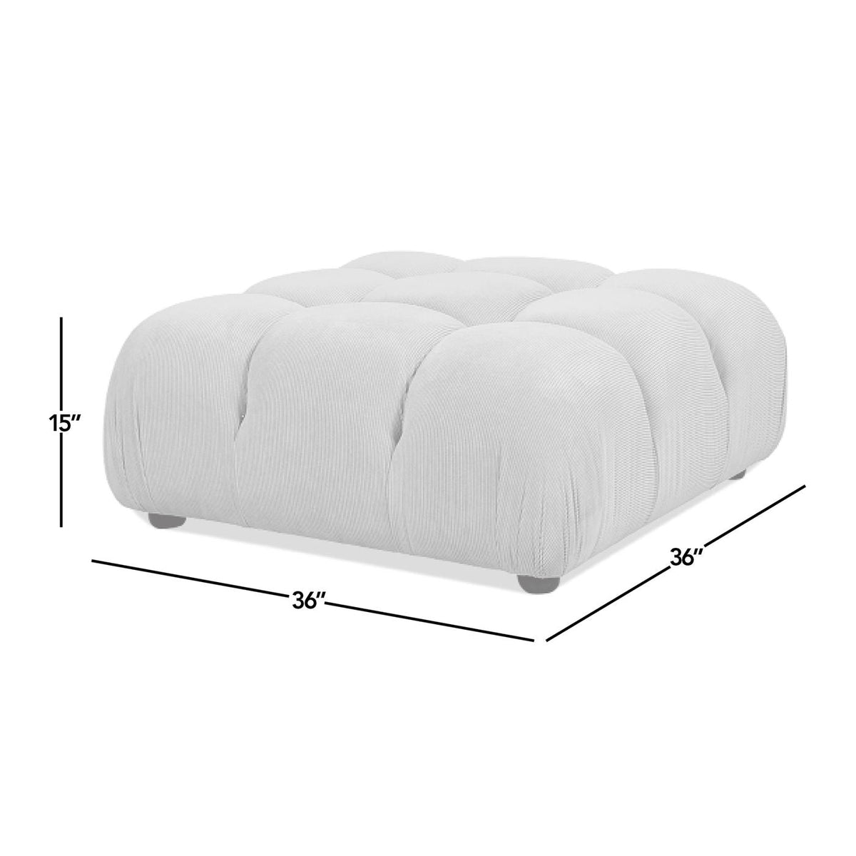 Bubble modular modern cocktail ottoman in white fabric with high-density foam by HouseOfZazla on Tampa Home & Garden Store