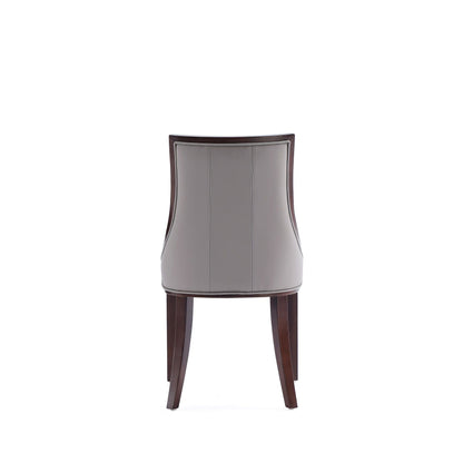 Fifth Avenue dining chair set of 2 with gray leather upholstery and dark wood legs HouseOfZazla on Tampa Home & Garden Store
