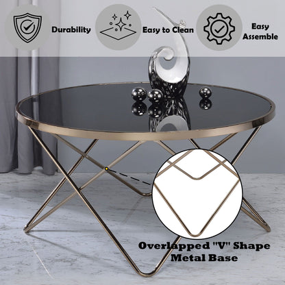 Valora Glass Coffee Table in Smoky Glass Finish