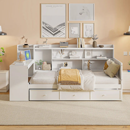 White daybed with 3 drawers, built-in desk and USB ports by Unique Piece Furniture on Tampa Home & Garden Store