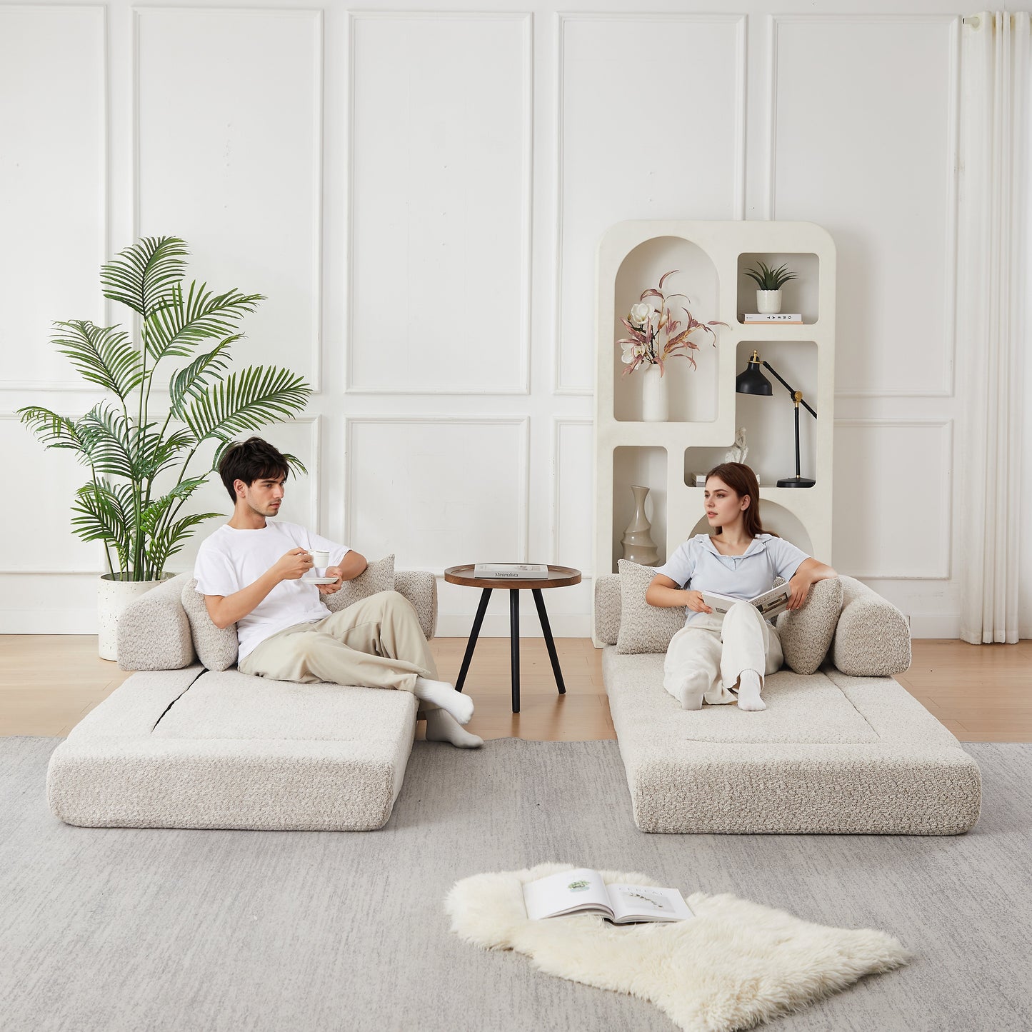 Soft Chenille and Convertible Sleeper Sofa Set