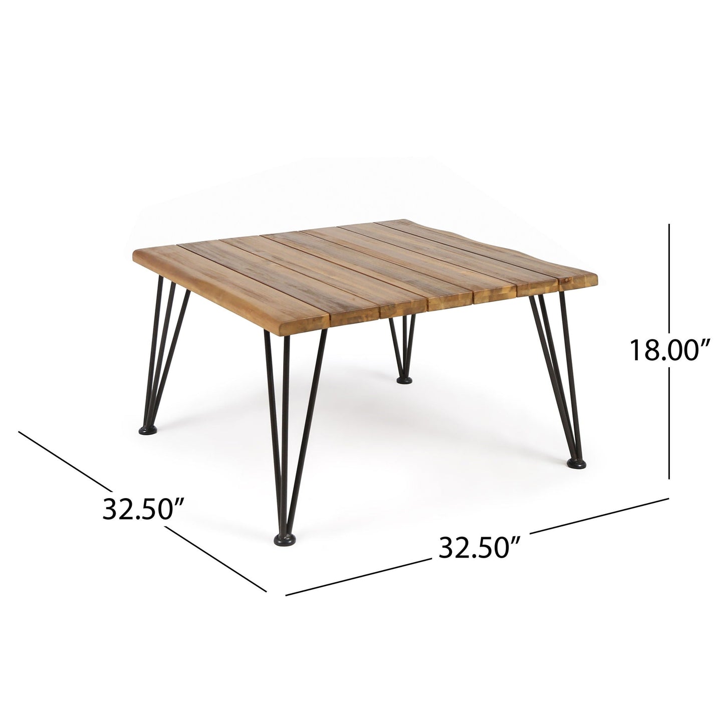 Sturdy Outdoor Coffee Table With Wood And Iron