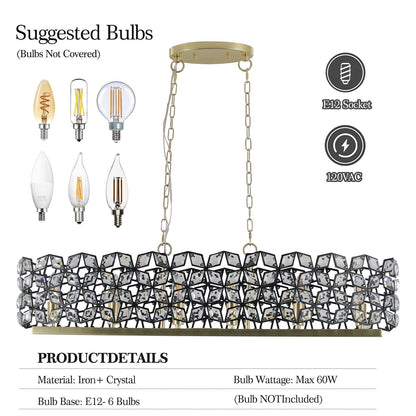 Chandelier 39in Contemporary Crystal and Black-Gold Pendant by HouseOfZazla with brass chains on Tampa Home & Garden Store