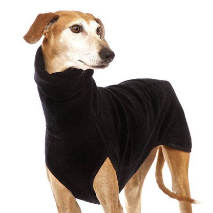 Fashion Trend Big Dog Puppy Pet Clothes High Collar Warm Black Plush Fleece Coat for Dogs on Tampa Home & Garden Store