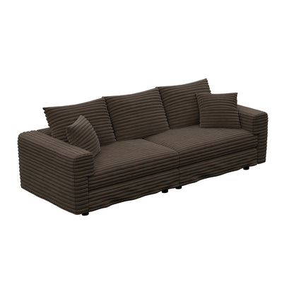 Deep Seat Sofa Bed With Ottoman and Soft Pillows