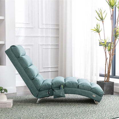 Teal massage chaise with remote control, ergonomic electric lounger by Unique Piece Furniture on Tampa Home & Garden Store