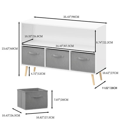 Bookcase with Collapsible Drawers Book Display