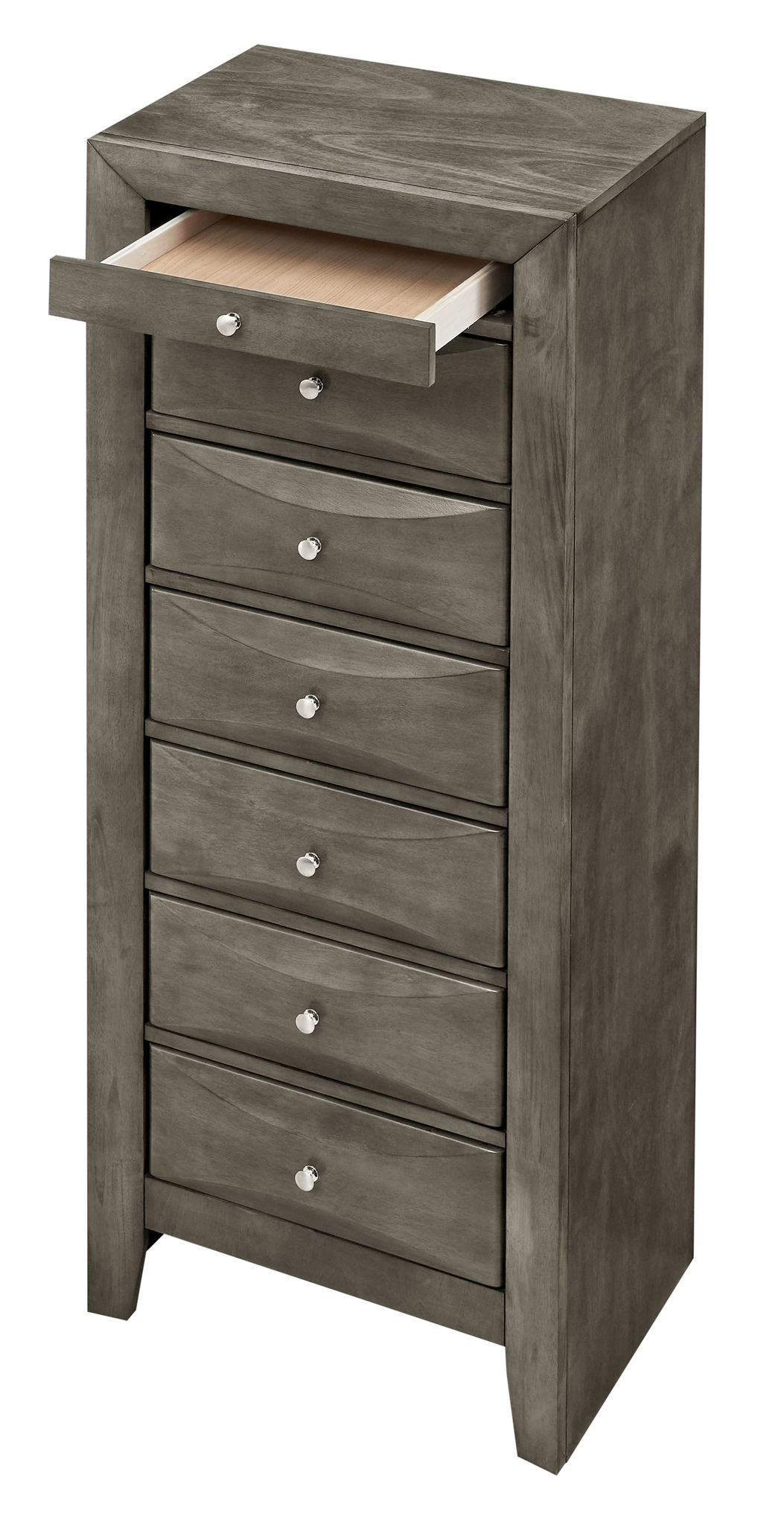 7-drawer lingerie chest in gray wood finish with silver knobs by HouseOfZazla on Tampa Home & Garden Store