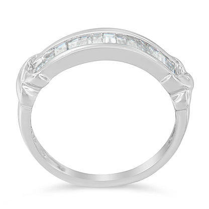 Sterling silver ring with baguette-cut channel diamonds, 1/2 cttw, X-Station style, size 6.5 on Tampa Home & Garden Store