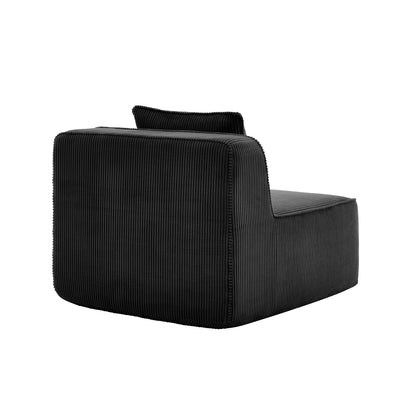 Modular Corduroy Armless Sofa and Plush Pillow