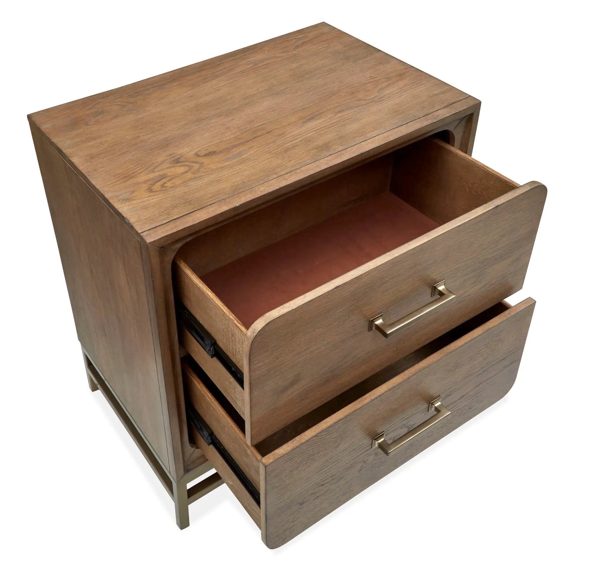 Lindon Drawer Nightstand in Belgian Wheat with brass hardware by Unique Piece Furniture on Tampa Home & Garden Store