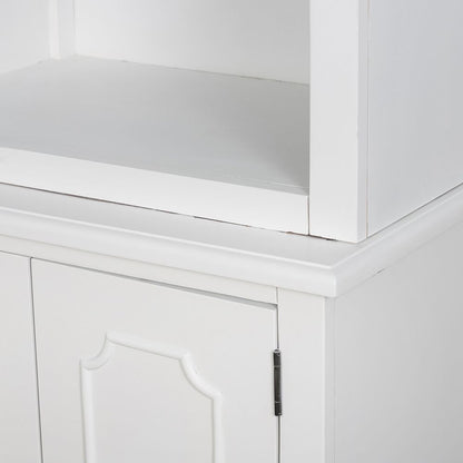 White French Country acacia bookcase with open shelf and lower cabinet door HouseOfZazla on Tampa Home & Garden Store