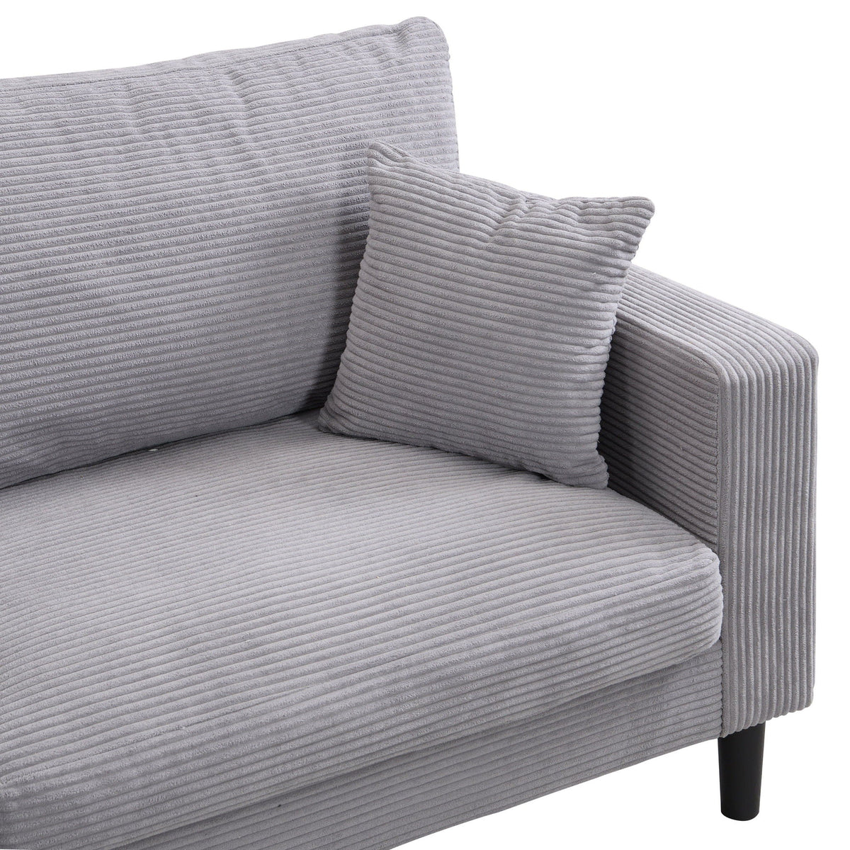 Modern Upholstered Three Seater Sofa and Pillows