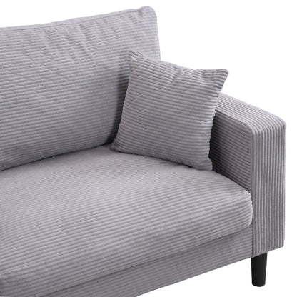 Modern Upholstered Three Seater Sofa and Pillows