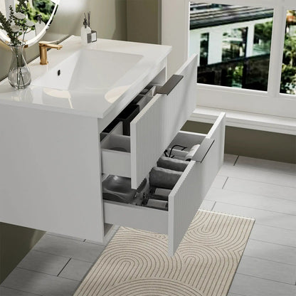 Floating Wall Mounted Vanity Sink and Drawers