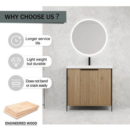 Modern Freestanding Vanity With Resin Sink