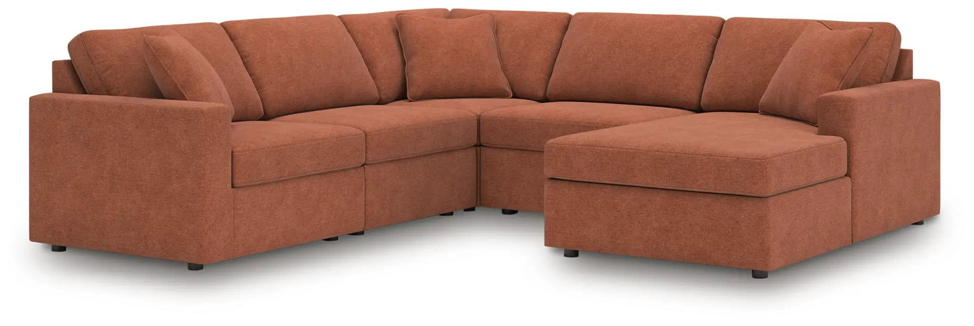 Modmax Sectional Spice burnt orange fabric with chaise by Unique Piece Furniture on Tampa Home & Garden Store