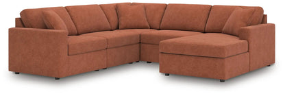 Modmax Sectional Spice burnt orange fabric with chaise by Unique Piece Furniture on Tampa Home & Garden Store