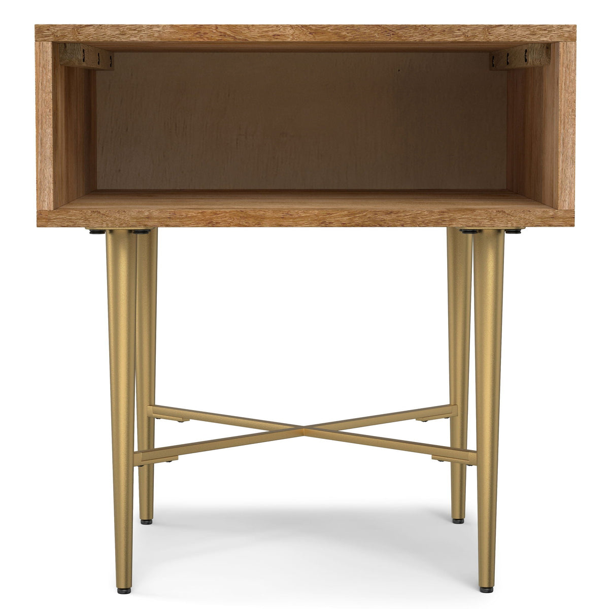 End table Fallon with natural wood top and gold iron base by HouseOfZazla on Tampa Home & Garden Store