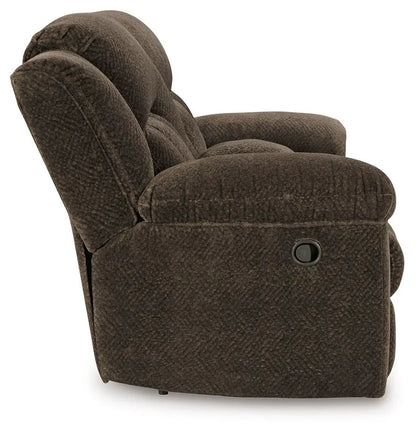 Frohn reclining loveseat with console in brown textured fabric by Unique Piece Furniture on Tampa Home & Garden Store