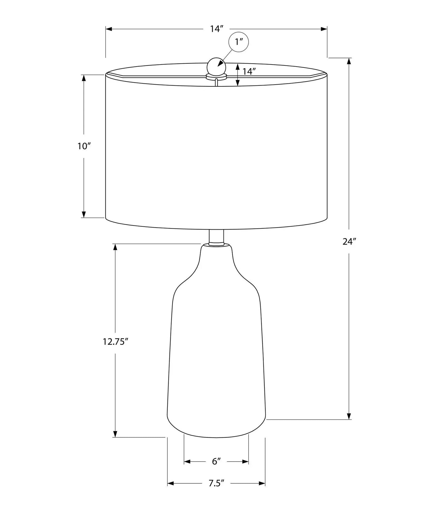 Concrete Table Lamp with Fabric Drum Shade